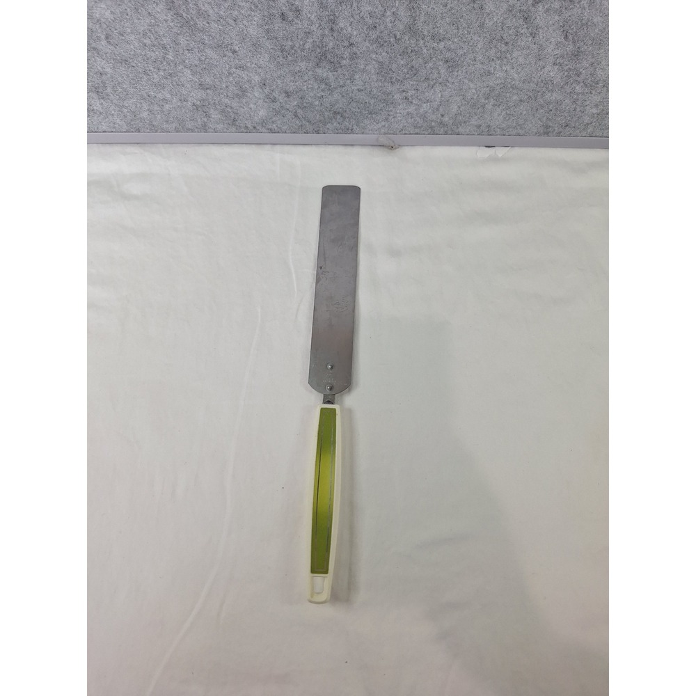 Vintage Ekco Stainless Steel Spatula Icing Knife Green White Handle USA Made